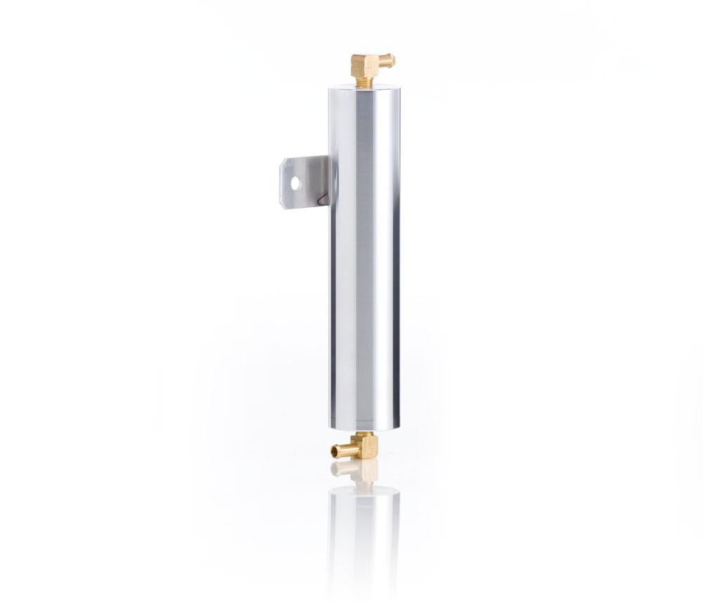 Vented Recovery Tank 2 1/4 x 10 Inch w/Inlet Fitting & Mounting Bracket Diamond-Cut Aluminum Radiator Be Cool-1