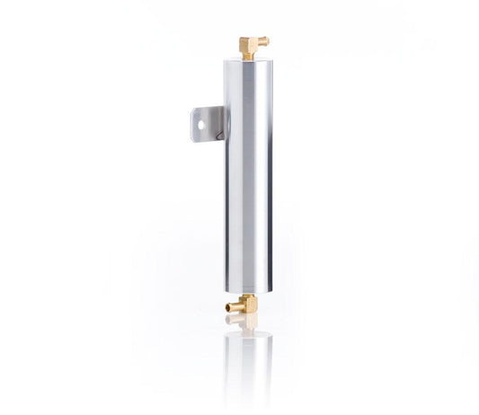 Vented Recovery Tank 2 1/4 x 10 Inch w/Inlet Fitting & Mounting Bracket Diamond-Cut Aluminum Radiator Be Cool-1
