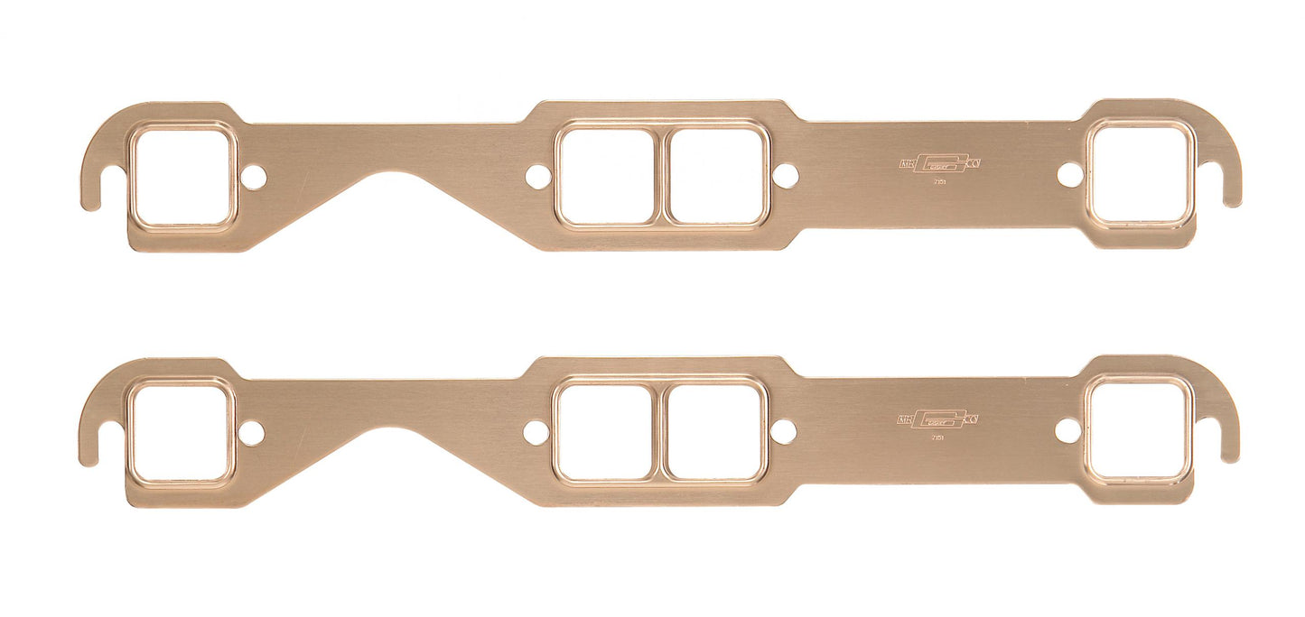 Copper Seal Header Gaskets Port Size 1.45 x 1.48 Fits 1955-1991 Chevrolet 262-400 Gen I Small Block Rectangular Ports Mr Gasket