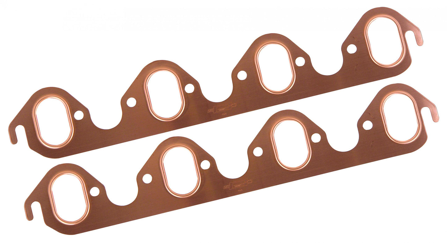 Copper Seal Header Gaskets Fits 1968-1988 Ford 429-460 Big Block except Boss, CJ & SCJ. Rectangular Ports, 1.25 Inch x 2.08 Inch Mr Gasket