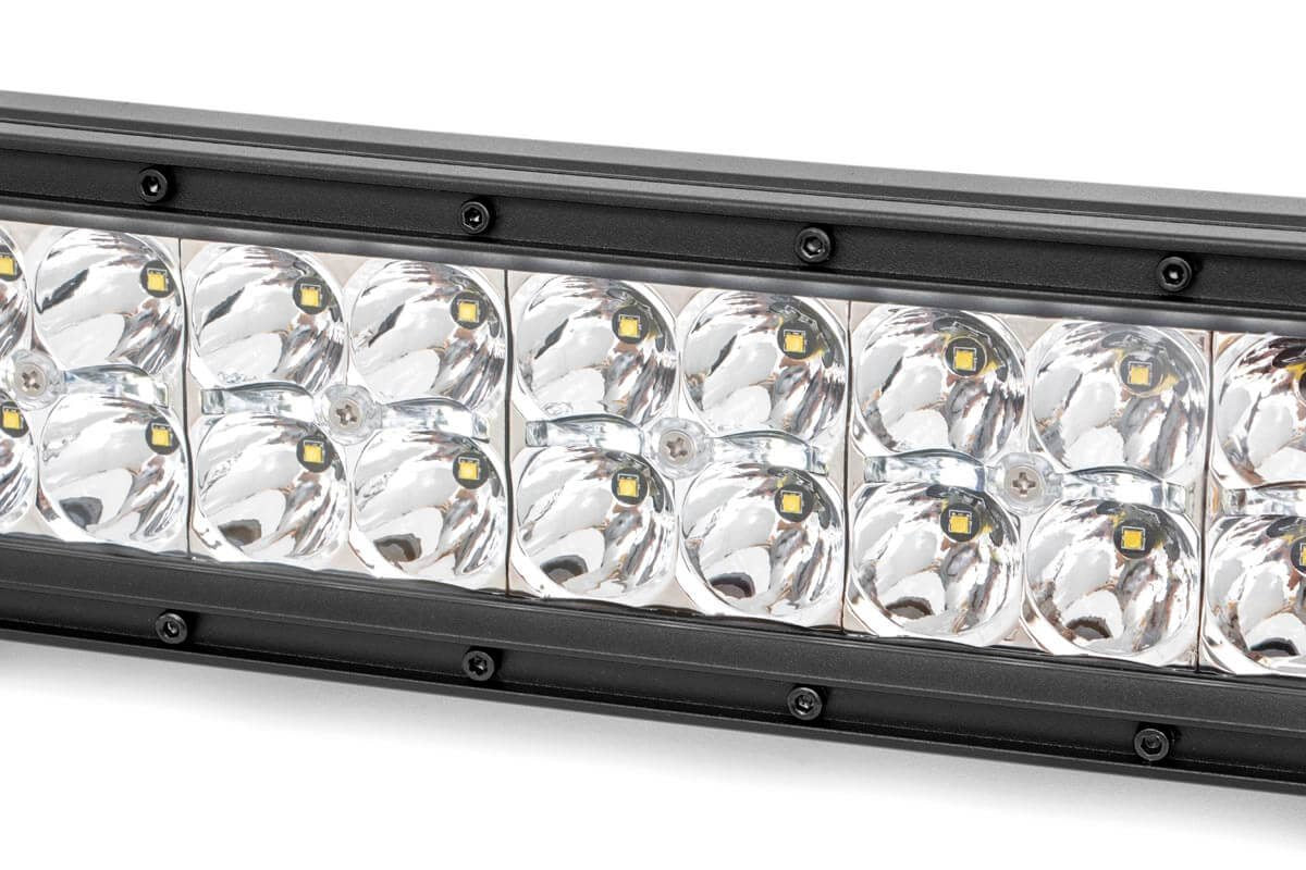 Rough Country 50 Inch LED Light Bar Curved Dual Row Chrome Series with White DRL Rough Country