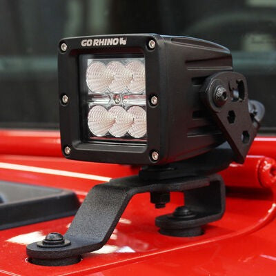 XE Windshield Cowl Light Mount Textured Black 2018-2026 Jeep Wrangler JL 2020-2025 Jeep Gladiator Go Rhino-1