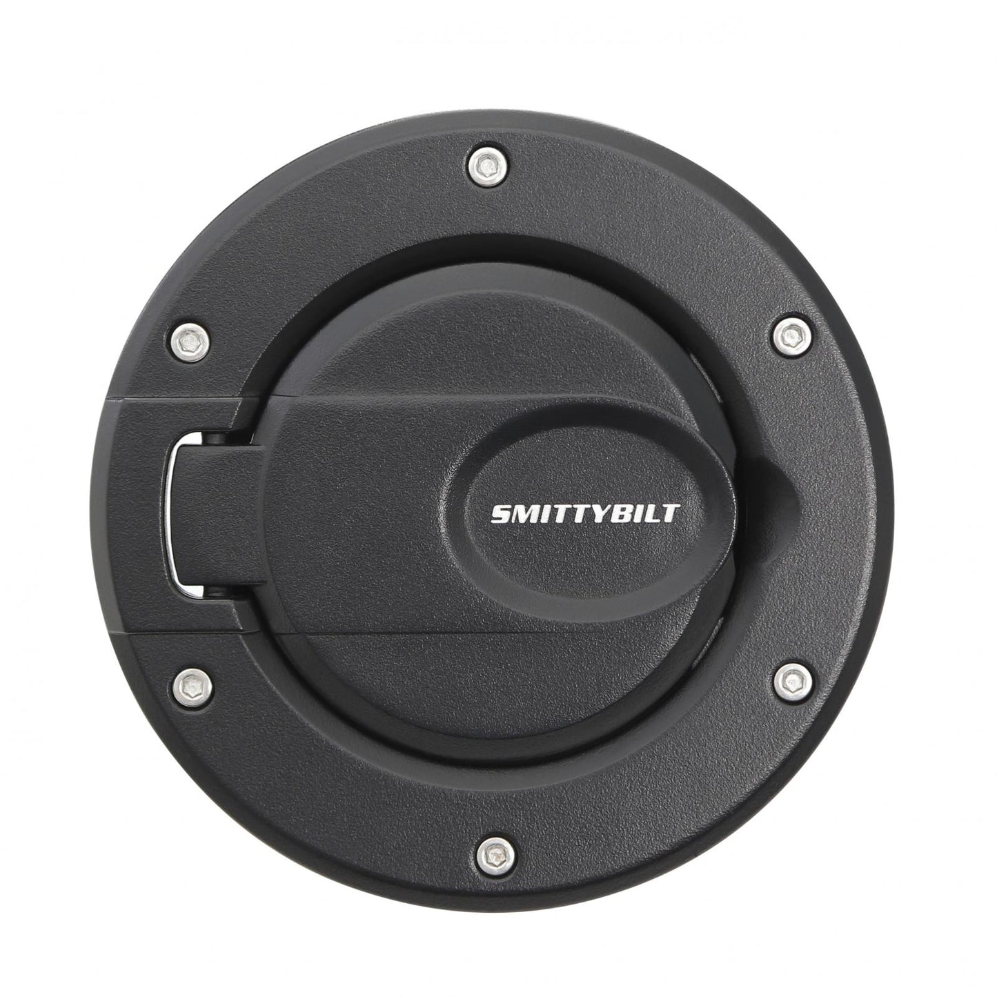 Billet Style Gas Cover 07-18 Wrangler JK 2 And 4 Door Gloss Black Smittybilt