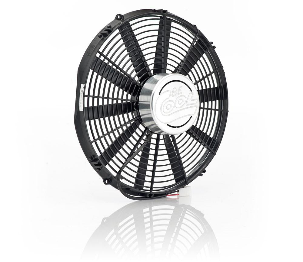 16 Inch Puller Fan w/Billet Cover Straight Aluminator Euro Black Radiator Be Cool