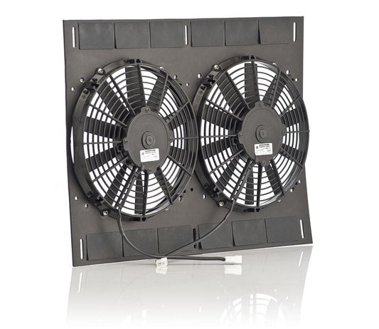 11 Inch Qualifier Euro Black Shroud 24 Inch W x 18 Inch H w/Dual Euro Black Puller Fans Radiator Be Cool-1