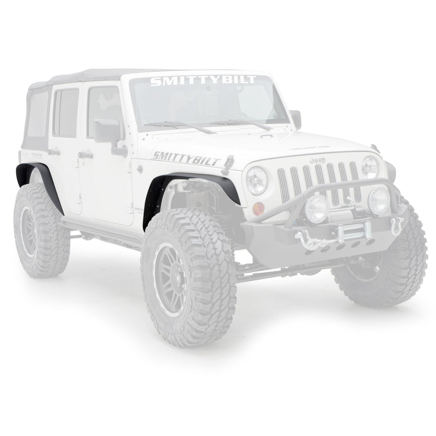 XRC Fender Flares Set Of 4 07-18 Wrangler JK Black Textured Smittybilt