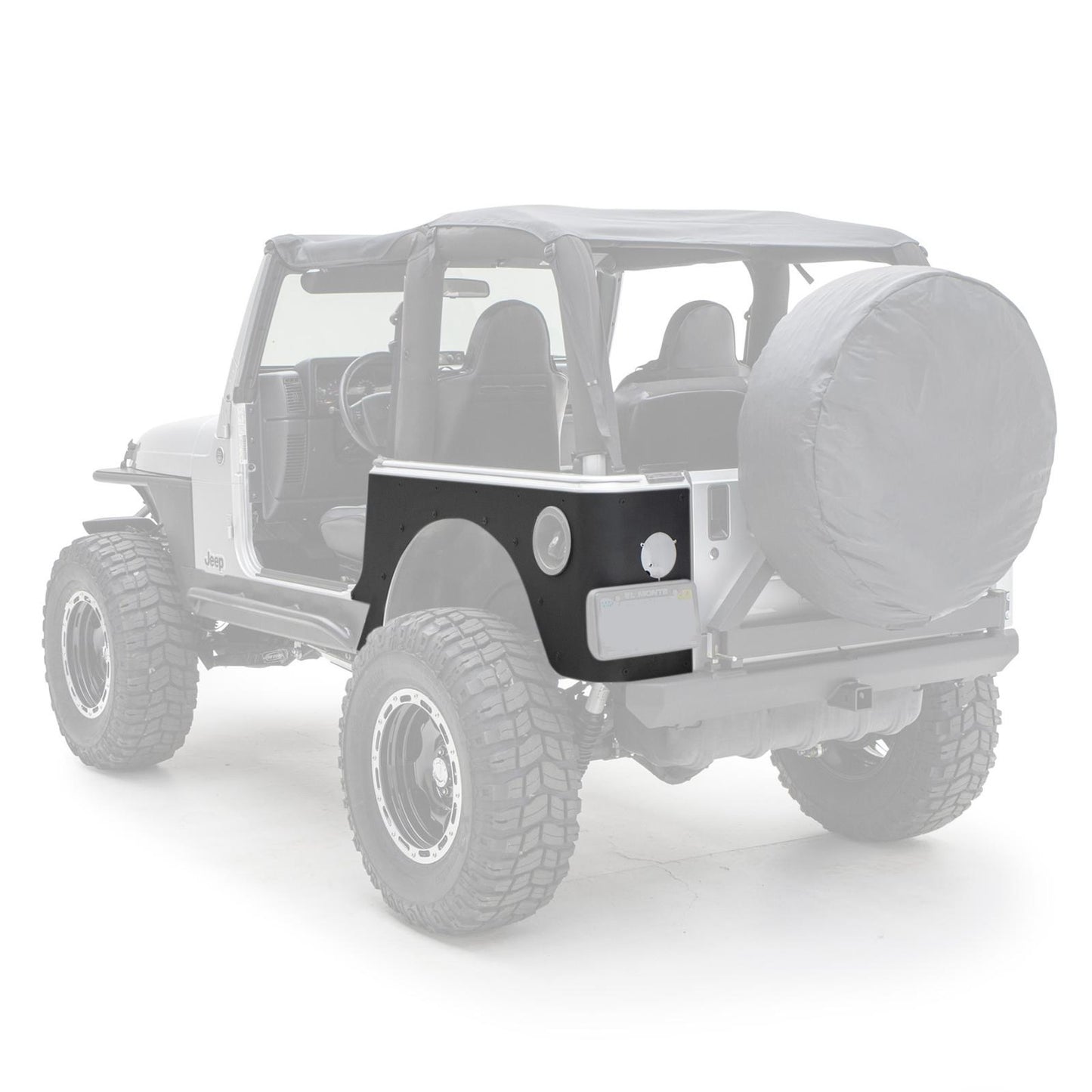 XRC Rear Corner Guards Black Textured 97-06 Wrangler TJ/LJ 2 Door Smittybilt