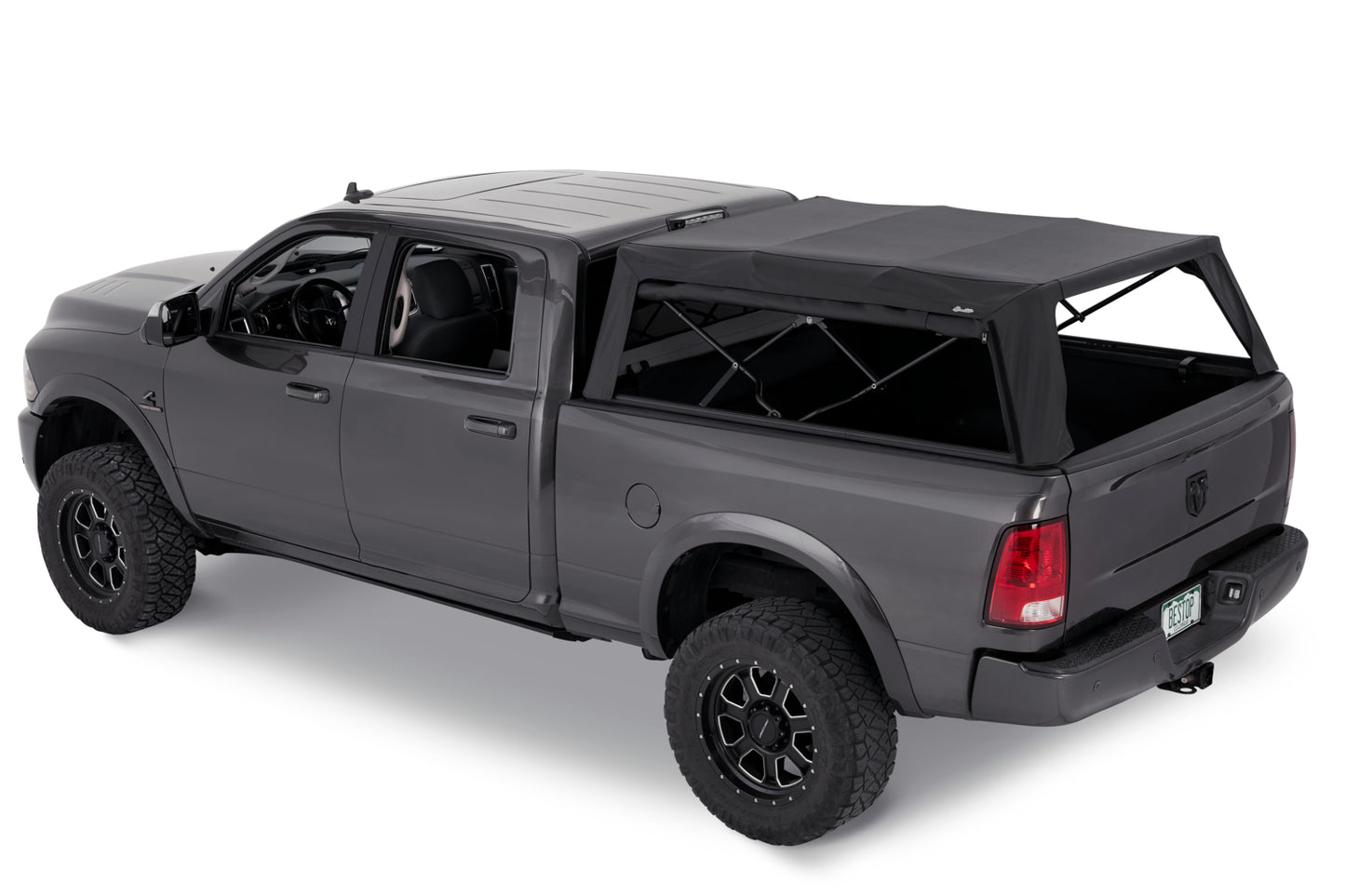 Supertop Truck Bed Cap 2 For Supertop for Truck 2 - '19-2024 Ram 1500 5.7 Foot Black Diamond PVC Coated Sailcloth No Drill Bestop-4