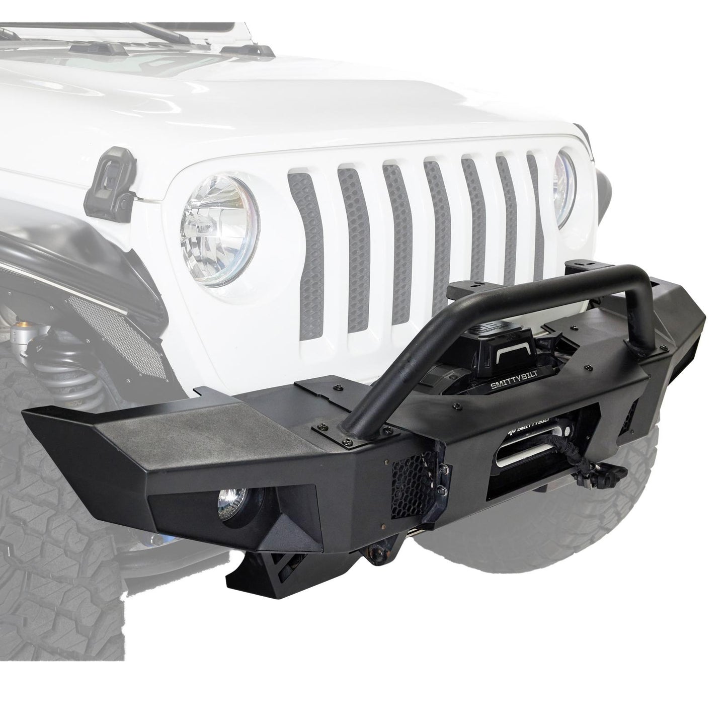 Atlas Front Bumper Winch Compatible 2018-2023 Jeep Wrangler Smittybilt-2