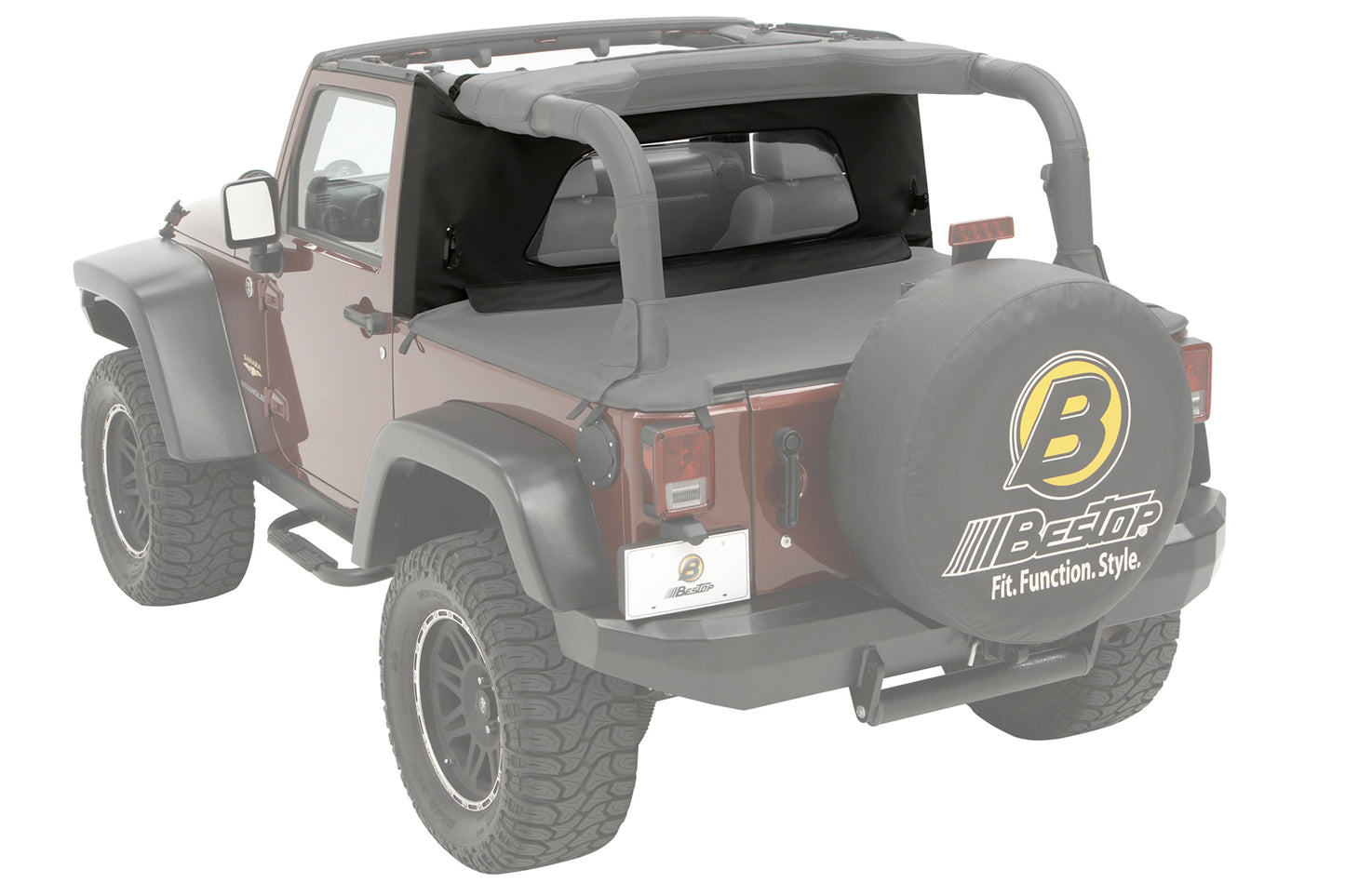 Wrap-Around Windjammers For Jeep 2007-2018 Wrangler JK Black Diamond Bestop