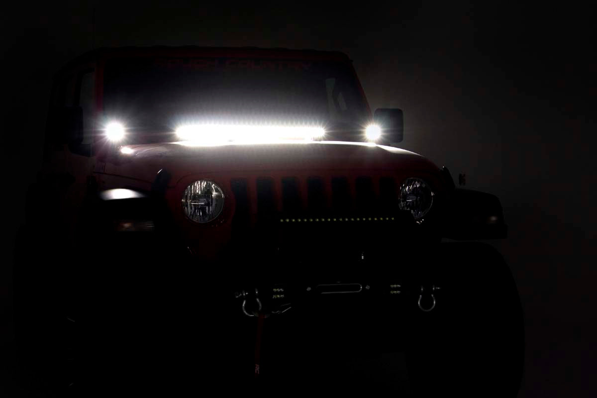 LED Light Kit Cowl Mount 2 Inch Spectrum Pair Jeep Gladiator JT/Wrangler JL (18-26) Rough Country-3