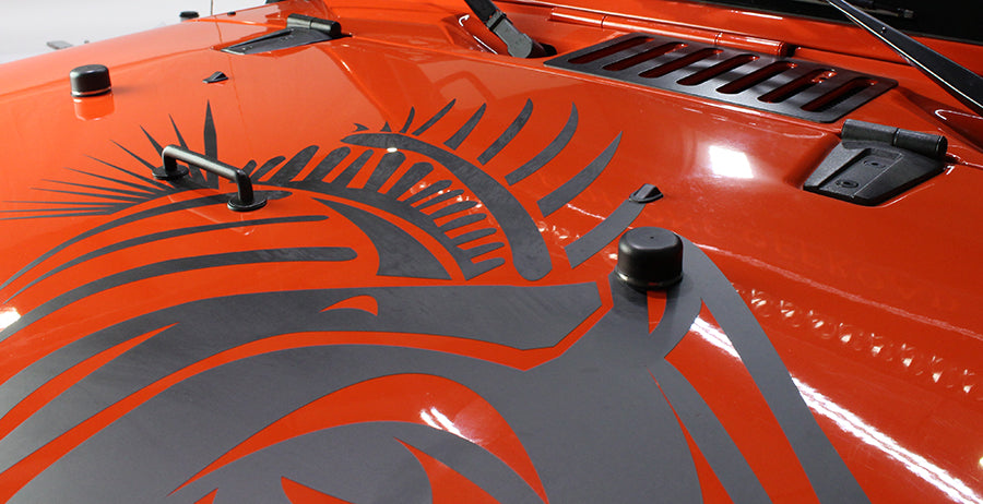 Kentrol Jeep JK Hood Kit Without Hood Catch 07-18 Wrangler JK Textured Black Kentrol