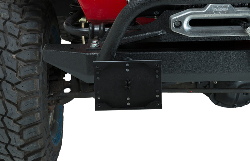 Jeep JK Shackle Mounted License Plate Bracket 07-18 Wrangler JK Textured Black Kentrol-11