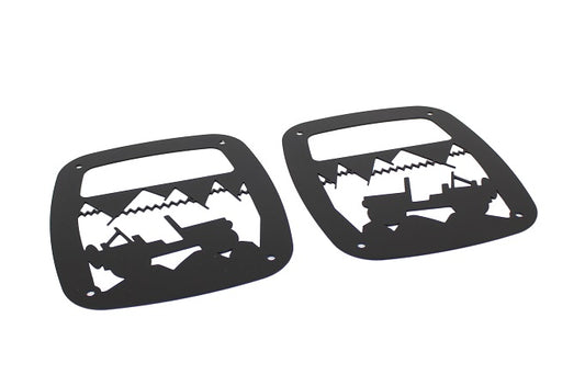 Jeep TJ Heritage Taillight Guard 97-06 Wrangler TJ Textured Black Kentrol-1