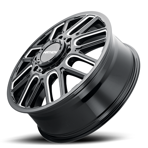 Dually Cogent Dually 8107D 20x8.25 Front Dually Milled Spokes Gloss Black Cast Aluminum Mayhem Wheels-1