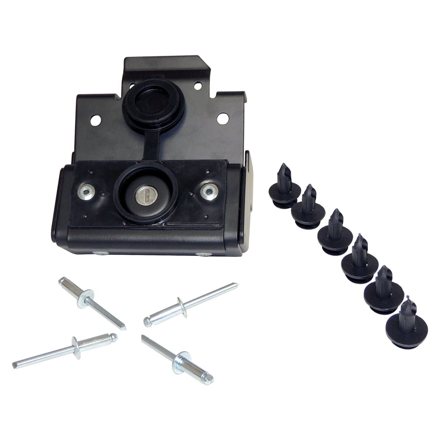 Hood Lock for 2007-2018 Jeep JK Wrangler, Uses Factory Ignition Key to Unlock Crown Automotive