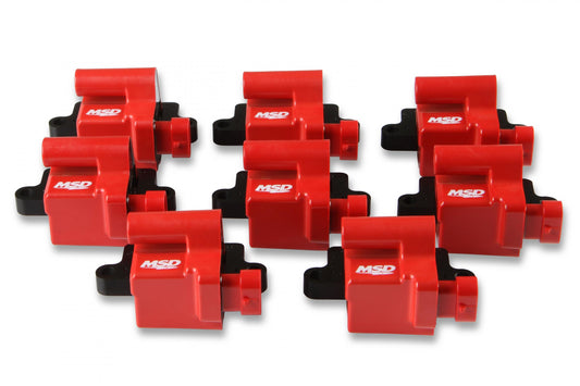 Coil GM LS Blaster Series L-Series Truck Engine Red 8-Pack 1999-2007 GM L-Series Truck Engines 12558693/19355500 Replacement MSD Ignition-1