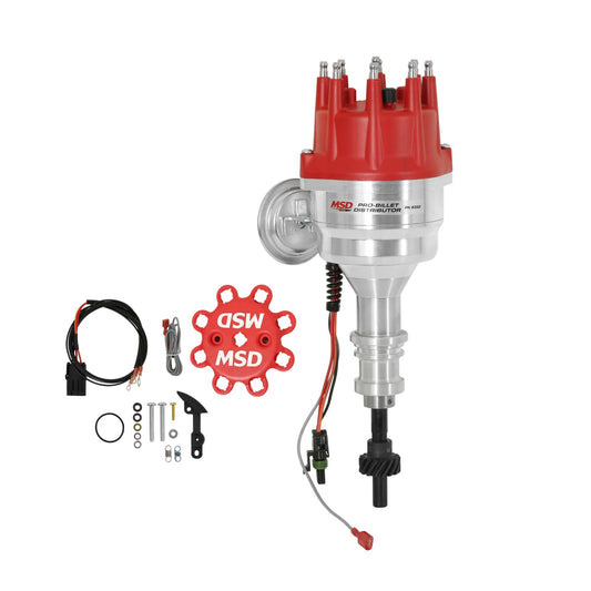 Ford 289/302 Ready-To-Run Distributor Ready-To-Run Distributors Include A Built-In Module. No Control Required. Includes An Iron Gear And A Rev Limiter MSD Ignition-1