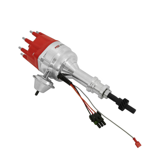 Ford 351W Ready-To-Run Pro-Billet Distributor Steel Gear Ready-To-Run Distributors Include A Built-In Module. No Control Required. Includes An Steel Gear And A Rev Limiter MSD Ignition-1