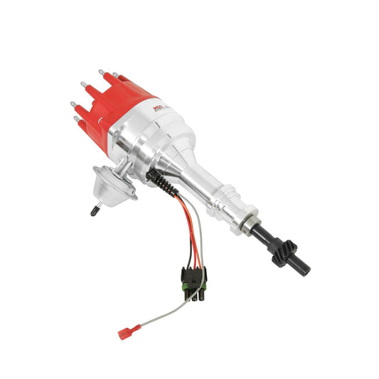 Ford 351W Ready-To-Run Pro-Billet Distributor Ready-To-Run Distributors Include A Built-In Module. No Control Required. Includes An Iron Gear And A Rev Limiter MSD Ignition-1