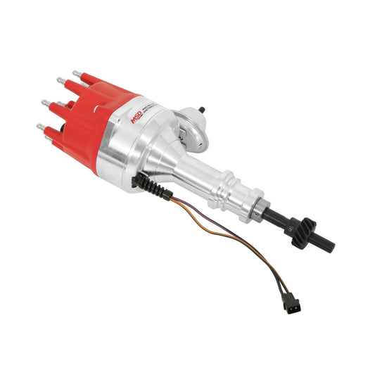 Ford 289/302 Street Pro-Billet W/Steel Gear Small Diameter Distributor For 289/302 Engines, Includes Steel Gear And Vacuum Advance. Must Be Used With An 6, 7 Or 8-Series MSD Ignition-1