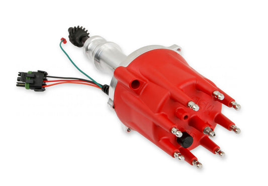 Distributor, Ford 289/302, E-Curve, Steel Gear 'S Pro-Billet Ready-To-Run Distributor With Electronic Advance Curves And Steel Gear, No Box Needed MSD Ignition-1
