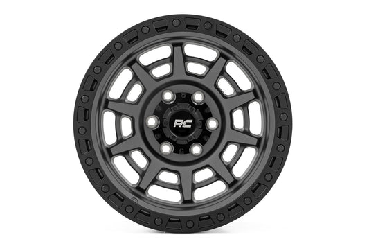 85 Series Wheel Simulated Beadlock Gunmetal Gray/Black 17x9 Rough Country-1