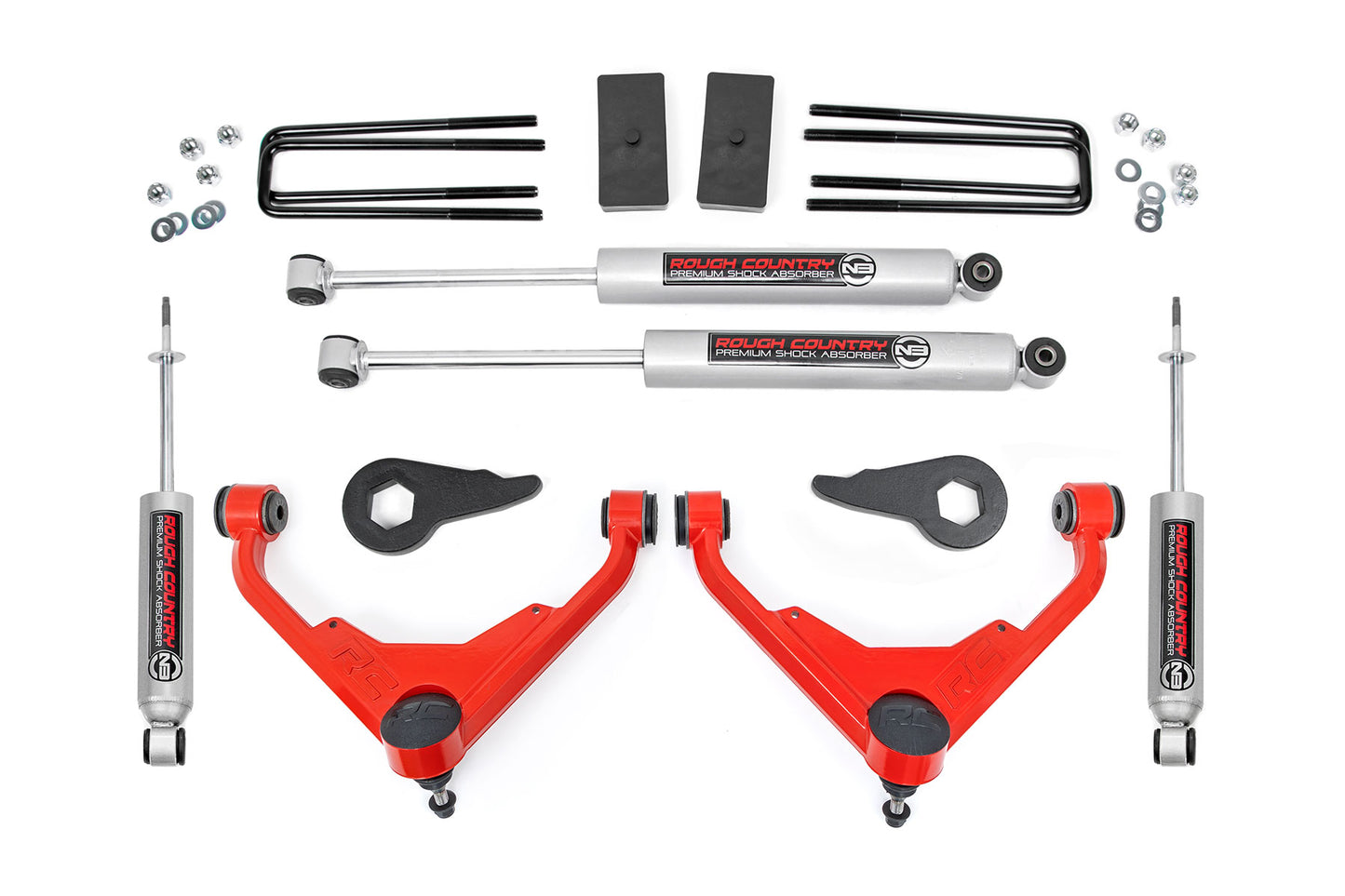3 Inch Lift Kit Red Silverado/Sierra 2500HD/3500HD/Suburban 2500/Yukon XL 2500 (01-10) Rough Country