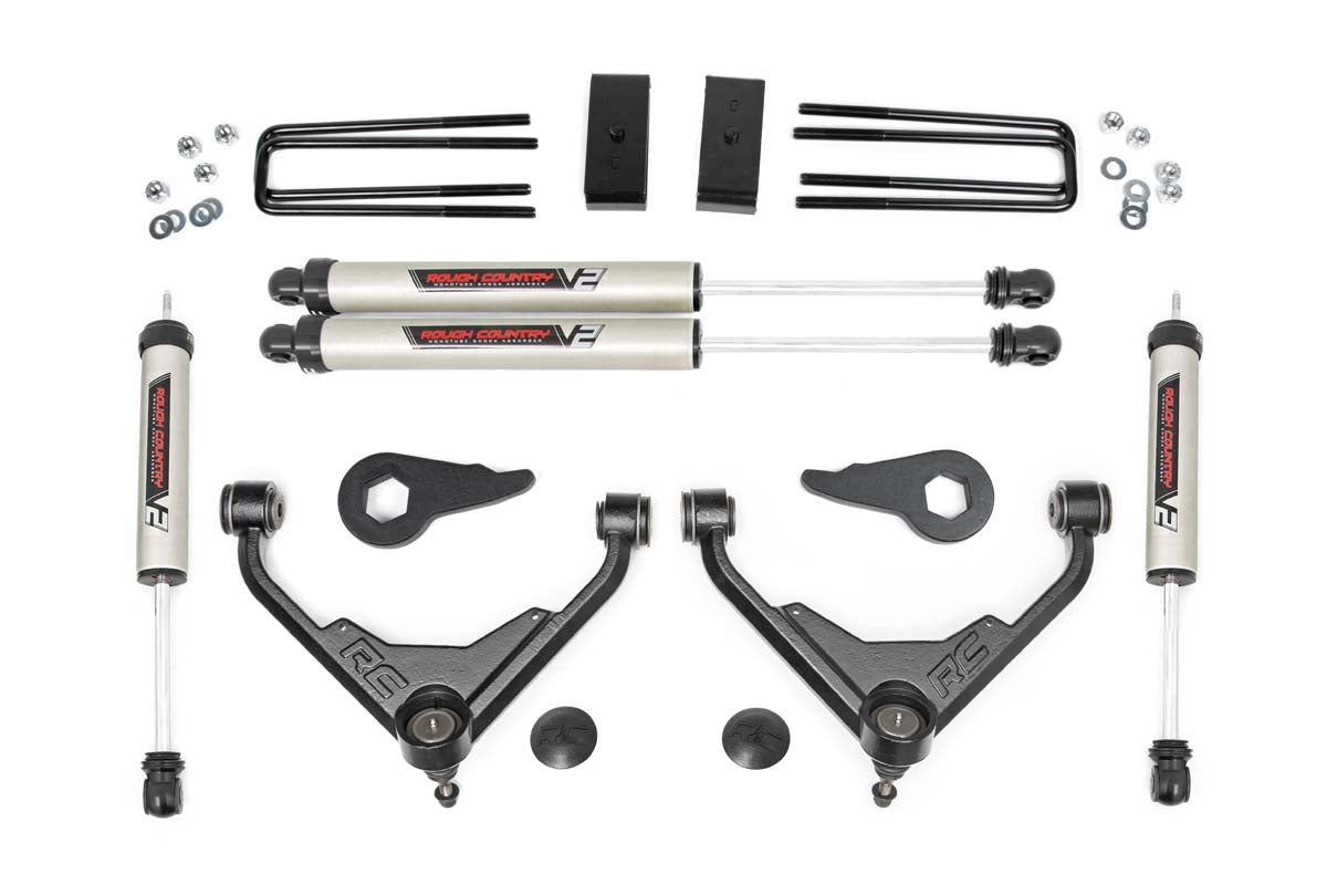 Rough Country Silverado 2500/3500/Suburban 3 Inch GM Suspension Lift Kit For 01-10 Silverado 2500/3500/Suburban FK and FF RPO Rough Country