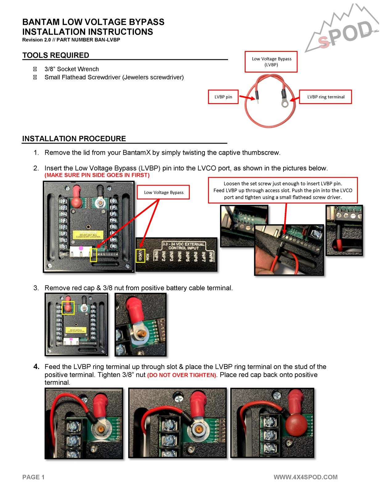 Bantam Low Voltage Bypass sPOD-1
