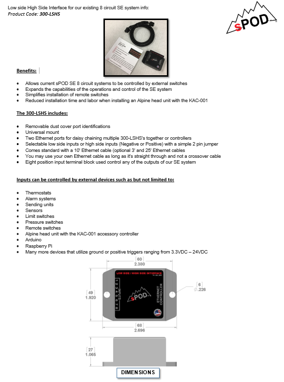 Low Side High Side Interface - Universal sPOD-4