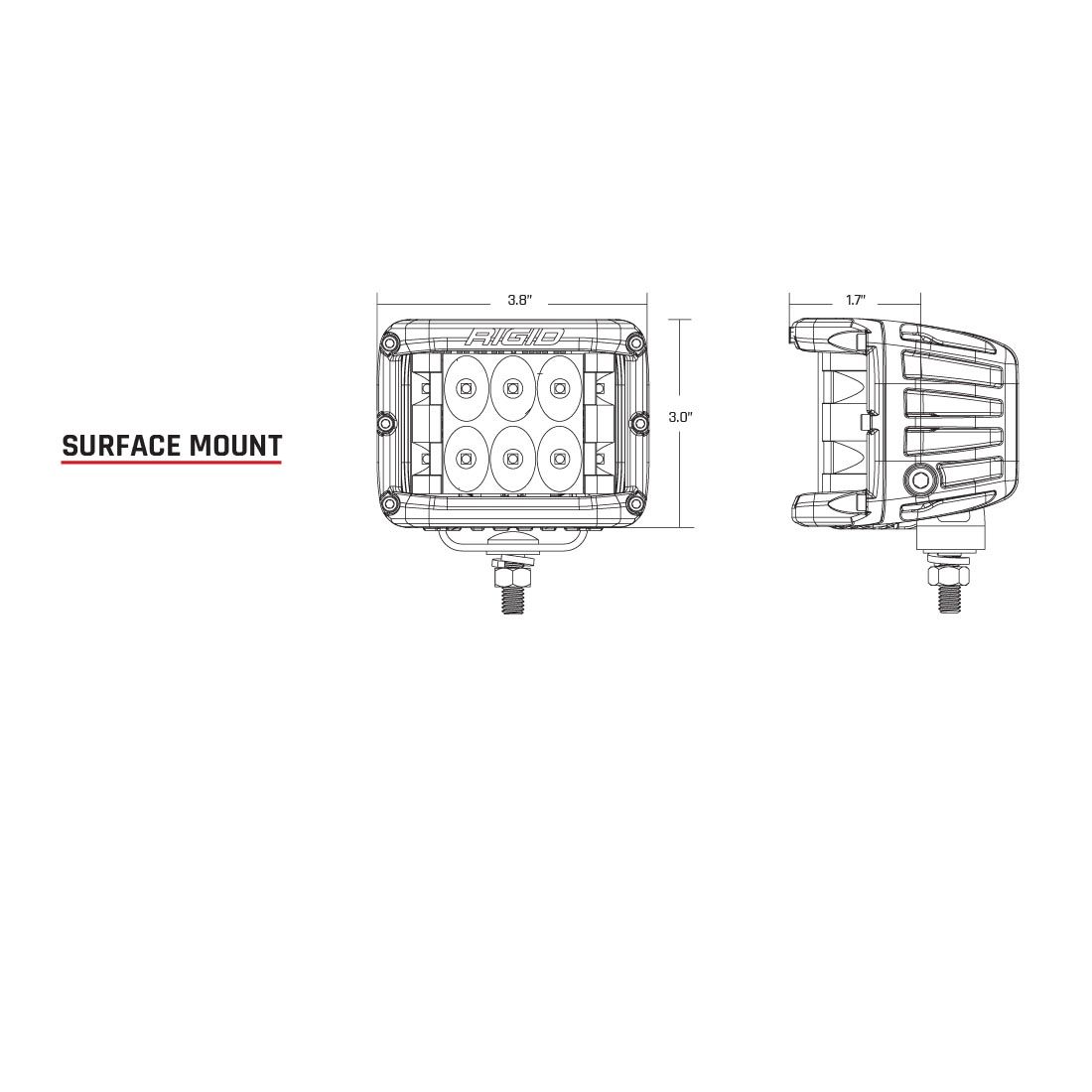 Rigid Industries Flood Surface Mount White Housing Pair D-SS Pro RIGID Industries