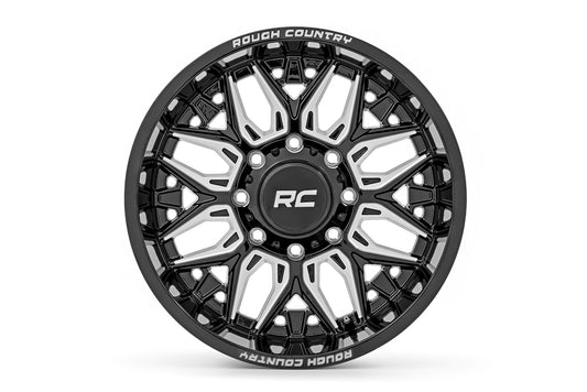 86 Series Wheel One-Piece Gloss Black 22x10 8x6.5 -19mm Rough Country-1