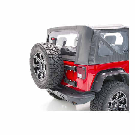 Rear Spare Tire Mount Extender Kit for TrailRam Modular Bumper for 2007-2018 Jeep Wrangler JK and JK Unlimited, Black Rampage