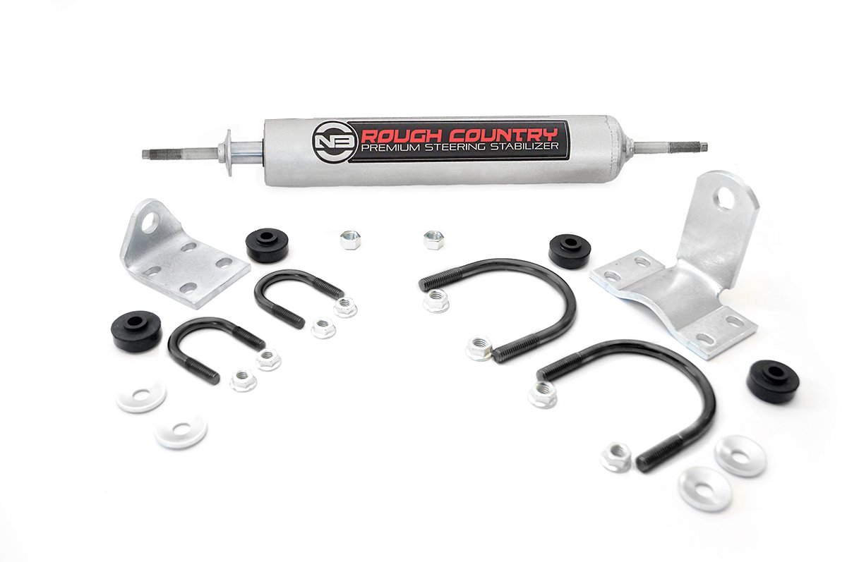 Rough Country Steering Stabilizer 81-93 W250 Pickup 76-80 International Scout II 74-93 Ramcharger 74-81 Trailduster 70-72 Jimmy Rough Country