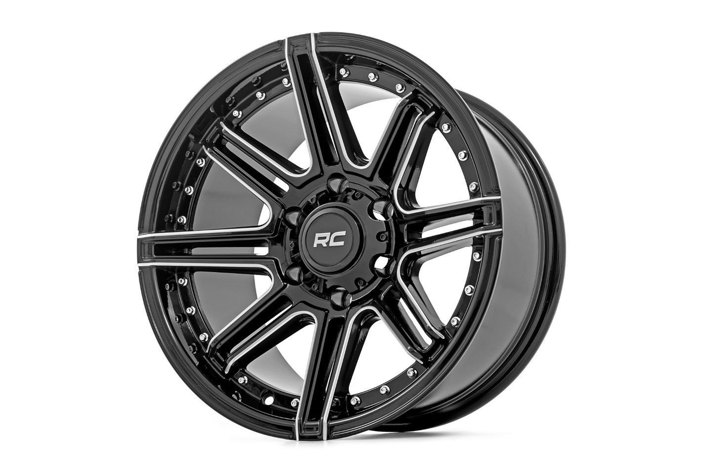 88 Series Wheel One-Piece Gloss Black 22x10 8x180 -19mm Rough Country-4