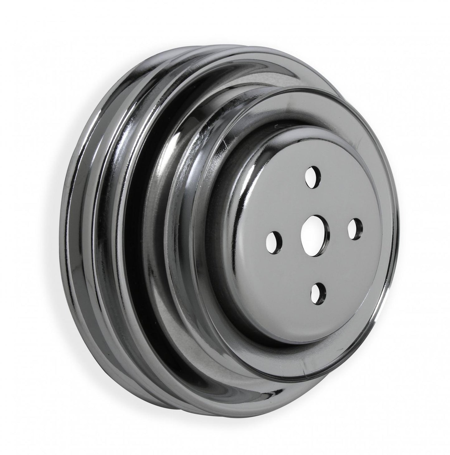 Chrome Water Pump Pulley Triple Groove Fits 1966-1969 Ford 289/302/351W with A/C, P/S & Smog Pump Mr Gasket-2