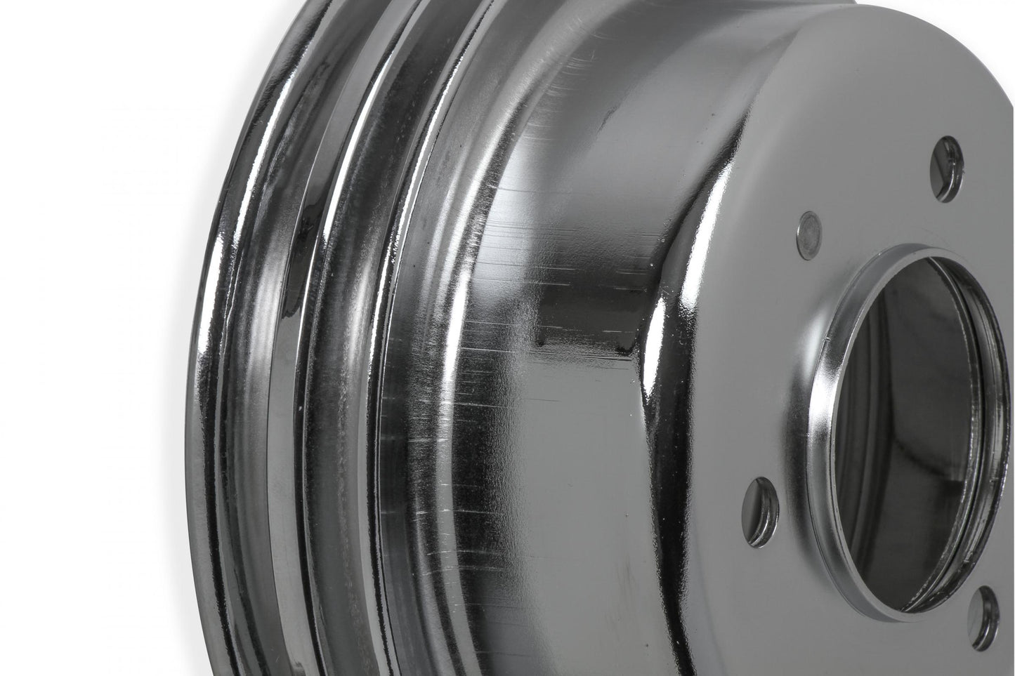 Chrome Crankshaft Pulley Double Groove Fits 1965-1968 Ford 289/302 Mr Gasket-2