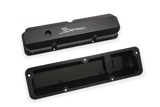 Valve Cover Fabricated Aluminum Ford Fe Tall Black Finish 1958-1976 Ford Fe 332-428 Cubic Inch Short Bolt Holley Sniper EFI-1