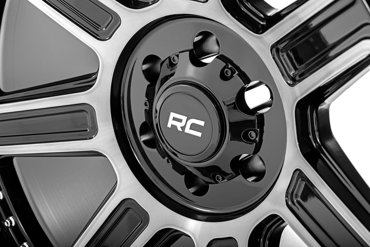 89 Series Wheel One-Piece Black Machined Gun Metal 20x10 6x5.5 -25mm Rough Country-4