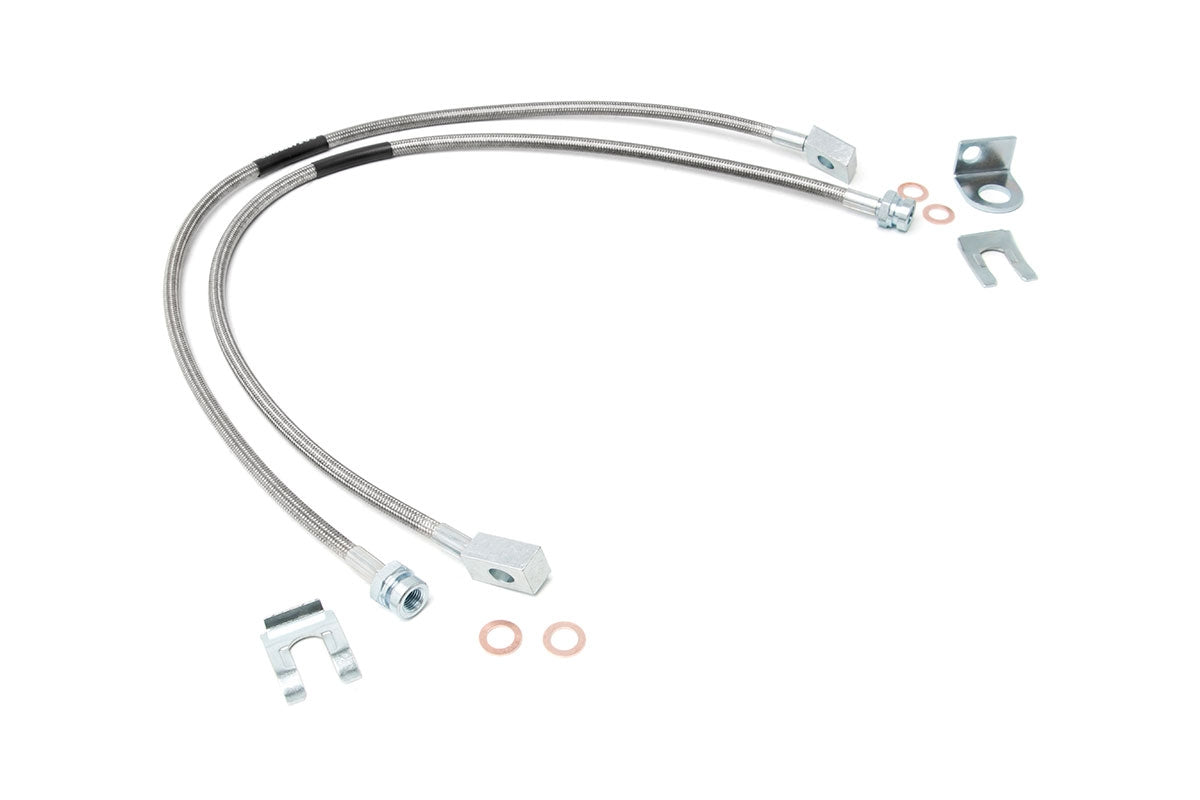 Brake Lines Stainless FR 4-6 Inch Lift Jeep Cherokee XJ/Wrangler TJ/Wrangler Unlimited Rough Country