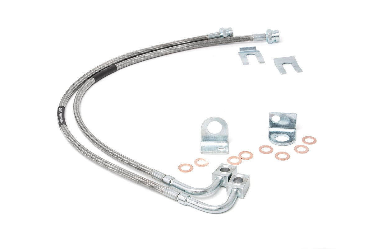 Brake Lines Stainless Front 4-6 Inch Lift Jeep Wrangler JK/Wrangler Unlimited (07-18) Rough Country