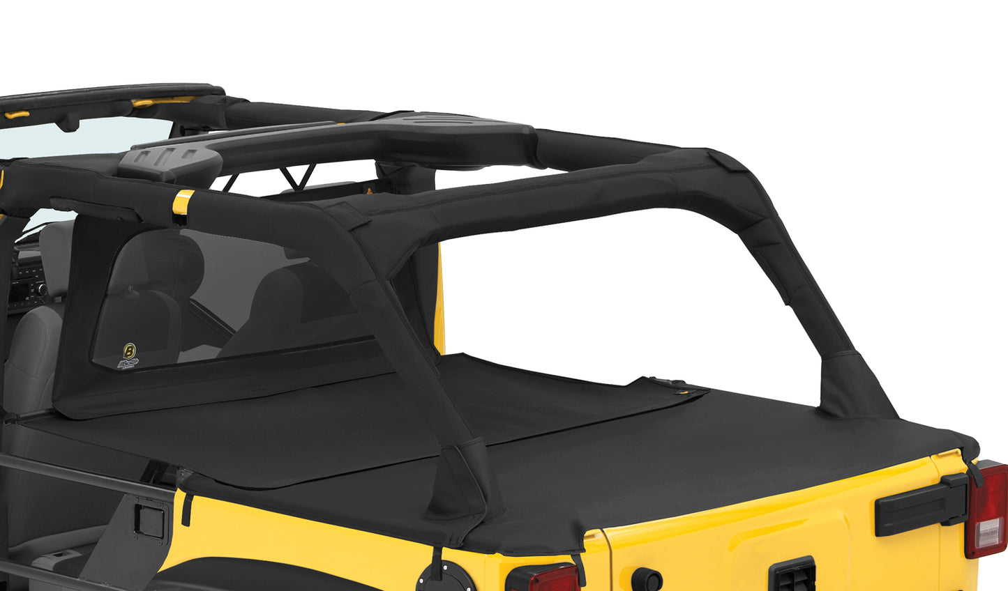 Cargo Deck Covers For Jeep 2007-2018 Wrangler JK 4 Door Supertop Bows Folded Down, No Belt Rail Channels Black Diamond Bestop