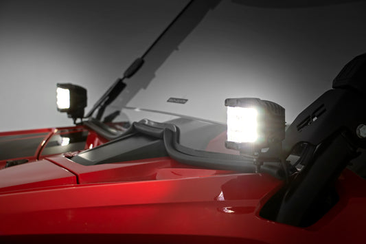 LED Light Kit Cage Mount 2 Inch Chrome Pair Wide Angle Honda Talon 1000 Rough Country-1