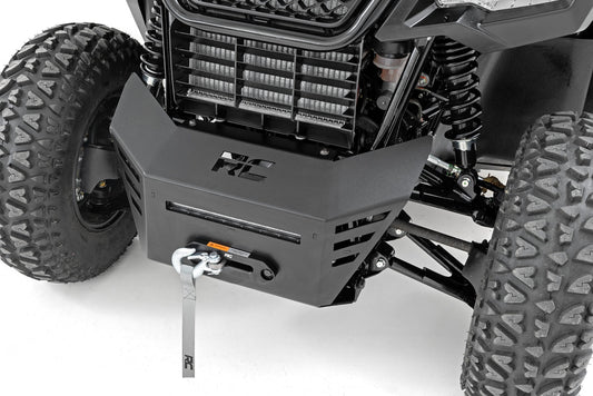 Winch Plate 4500-LB Winch 10 Inch Black Slimline Honda Pioneer 520 Rough Country-1