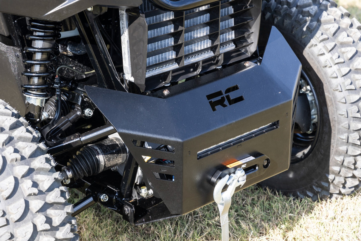Winch Plate 4500-LB Winch 10 Inch Black Slimline Honda Pioneer 520 Rough Country-5