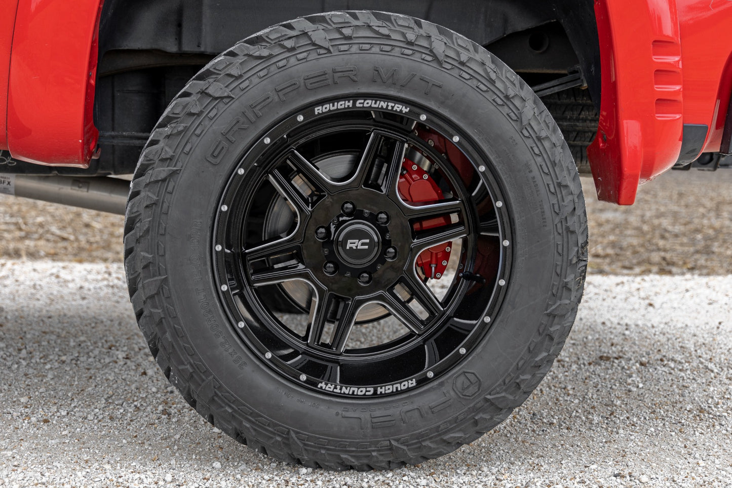 92 Series Wheel Machined One-Piece Gloss Black 20x12 6x135 -44mm Rough Country-10