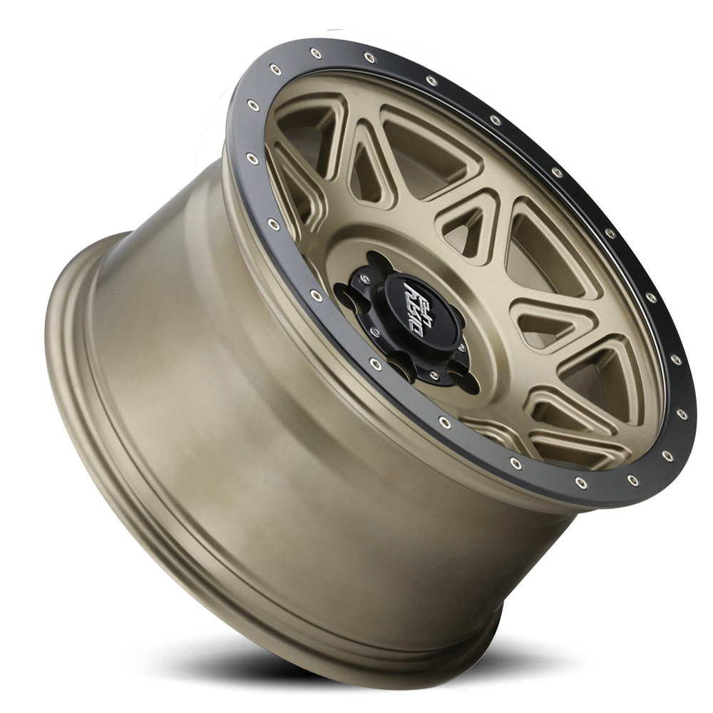 Theory 9305 Matte Gold W/Matte Black Lip 17X9 8-165.1 -12Mm 130.8Mm Dirty Life Race Wheels-1