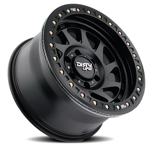 Enigma 9313 Matte Black 17X9 Dirty Life Race Wheels-1