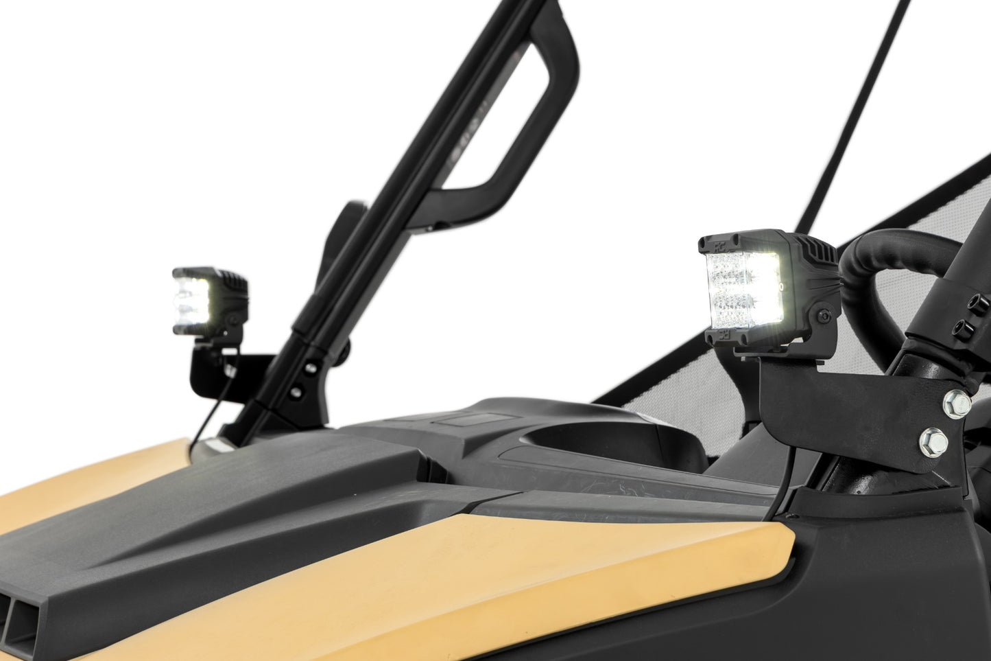 LED Light Kit Front Mount 3 Inch Chrome Pair Wide Angle Segway 570 F Rough Country-5